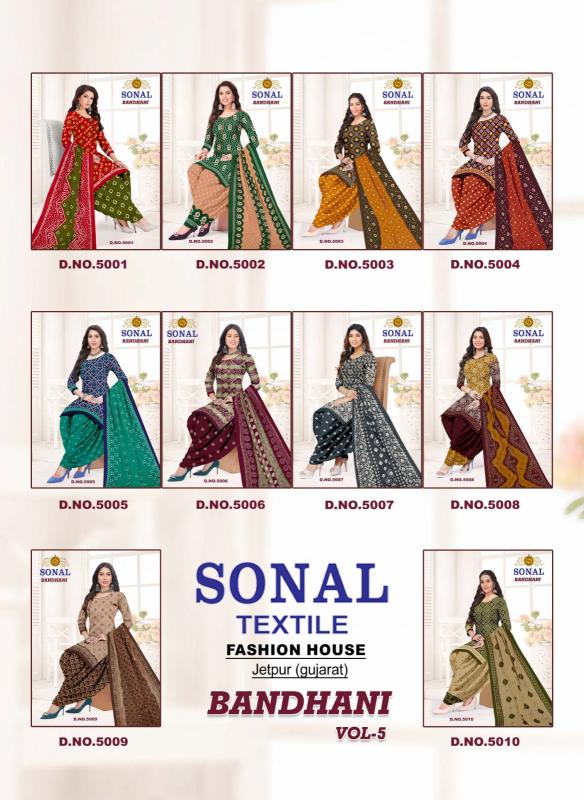 Sonal bandhani vol 5 dress material wholesale market